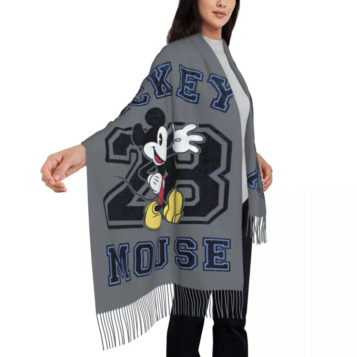 Disney Mickey Mouse Women's Scarf Pashmina Shawls and Wraps for Evening Dresses Winter Cashmere Feel Large Scarves