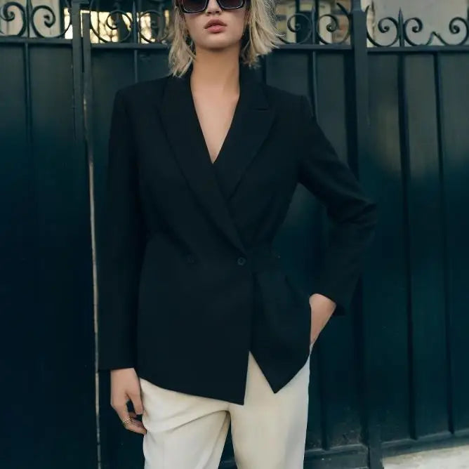 Mia Muse Women's Blazers All Season Fashion Decent Button Long Sleeve Shawl Collar Office Lady Blazers