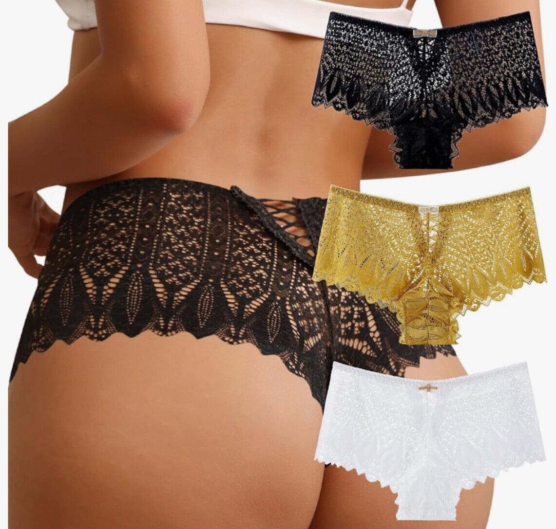 CULAYII Lace Underwear for Women Sexy Bikini Womens Underwear Breathable V-Cross