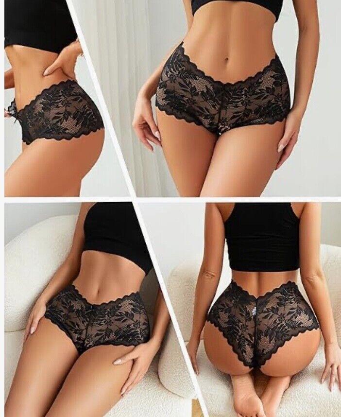 FINETOO Sexy Underwear for Women V-Waist Shorts Women' s Underwear Lightweight S