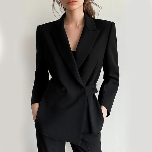 Mia Muse Women's Blazers All Season Fashion Decent Button Long Sleeve Shawl Collar Office Lady Blazers